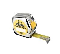 Stanley mètre ruban Powerlock 0-33-198 8 m x 25 mm - Fabriqué en France, BladeArmor, boîtier ABS