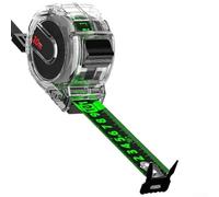 Mètre ruban fluorescent en acier inoxydable rétractable - Règle en acier inoxydable galvanisé avec mécanisme autobloquant, pour bricolage et utilisation professionnelle (10 m)