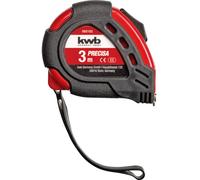 kwb Mètre à ruban en acier, 3 m, avec dragonne, fixation pour ceinture, crochet magnétique, pour travaux de mesure dans la construction