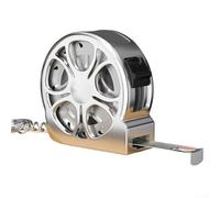 Mètre ruban métrique rétractable en acier inoxydable durable de 2 m avec design creux, étanche, antirouille, outil de mesure de poche pour la maison (argenté)