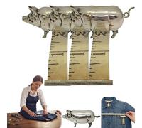 Mètre ruban miniature cochon vintage, outil de mesure souple et rétractable, porteur d'une histoire nostalgique, idéal pour les projets de bricolage et la décoration de collection (3pc)
