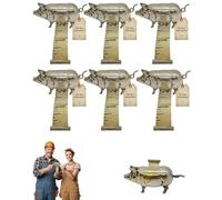 Mètre Ruban Miniature en Forme de Cochon, Inspiré Des Modèles Anciens. Ce Mètre Ruban Rétractable en Métal Vintage, en Forme de Cochon, Est Idéal pour La Couture, Le Patchwork(6Pcs)