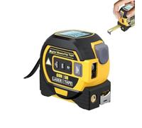 Mètre ruban numérique Mètre de distance Flexmètre 60 m | ABS, mesure simple/continue, volume, pythagorique, mémoire 20, verrouillage automatique, LED, construction, plomberie. Jaune