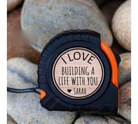 Mètre ruban personnalisé pour lui, Saint-Valentin, anniversaire, Saint-Valentin, petit ami, cadeau de Noël ou d'anniversaire pour mari (orange)