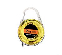 Mètre ruban portable de 2 mètres pour mini porte-clés, échelle métrique haute visibilité pour des lectures rapides et précises (jaune)