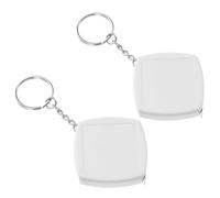 Mètre Ruban Porte-clés Compact 2m Double Échelle Pouces | ABS et Acier, Blanc, pour Mesures Rapides au Bureau, Bricolage et Réparations