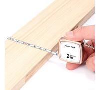 Mètre ruban porte-clés de 2 m avec design pratique pour une mesure efficace dans le bricolage et les travaux manuels (cuivre)