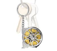 Mètre ruban porte-clés - Mètre ruban extensible avec chaîne, argenté | Mini mètre ruban avec échelle métrique et en pouces, rétractation automatique, idéal pour la couture, l'artisanat