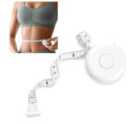 Mètre ruban pour le corps 2m, pour prendre les mesures de couture, blanc | Mètre ruban de 2 m, metre couture blanc, recyclage en un clic, double graduation en cm et en pouces, compact et pratiqu