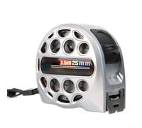 Mètre ruban rétractable 5 m en acier inoxydable double échelle métrique pour impérial anti-obstruction étui creux outil professionnel de bricolage (7,5 m25)