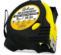 Mètre ruban rétractable, avec système de verrouillage Griplock, 5 m, noir et jaune