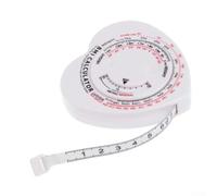 Mètre ruban rétractable Bmi - Indice de masse corporelle - 150 cm - Gadget pour mesurer le taux de taille et les hanches et l'évaluation du risque d'obésité - Blanc