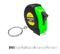 Mètre ruban rétractable compact de 0,9 m avec échelle double unité et support porte-clés pour une utilisation sans effort en déplacement (vert)