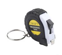 Mètre ruban rétractable compact de 0,9 m avec échelle double unité et support porte-clés pour une utilisation sans effort en déplacement (blanc)