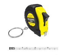 Mètre ruban rétractable de 1 m, porte-clés de poche portable avec double métrique et échelle impériale, ruban souple et flexible pour couture, bricolage, voyage (jaune)