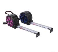 Mètre ruban rétractable de 5 m en acier inoxydable longue durée avec double frein - Outil de mesure antirouille pour conditions humides, travail en plein air, 25 mm de largeur (B)
