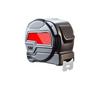 Mètre ruban rétractable en acier inoxydable avec design de drainage creux pour travaux de construction et d'arpentage, couleur noire, longueur 5 m