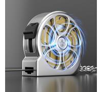 Mètre ruban rétractable en acier inoxydable de 2 m, règle métrique avec design antirouille et corps creux pour l'évacuation du sable et de l'eau, format de poche 42 x 42 x 20 mm avec ceinture (doré)