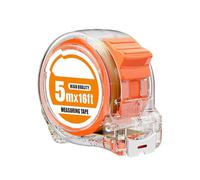 Mètre ruban - Ruban à mesurer robuste de 5 m, double échelle métrique impériale, lecture précise | Projet d'outils compact, menuiserie, cadre, bricolage, mesures, scénario, maison, atelier, travail
