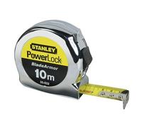Stanley Mètre ruban Powerlock 0-33-532 - 10 m x 25 mm - Blade Armor - Fabriqué en France
