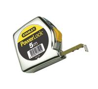 STANLEY 0-33-195 Mesure 5 M X 25 Mm En Abs Powerlock Classic Fabriqué En France - Ruban Large - Revêtement Blade Armor Et Mylar - Crochet 3 Rivets - Boitier Abs Antichoc - Blocage De Ruban