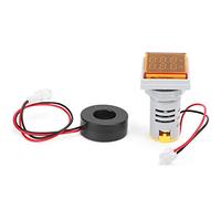 Mètre Voltmètre Ampèremètre AC 60-500V, 0-100A, Double Affichage, Diamètre d'Installation 20mm - Haute Fiabilité, Matériaux Ignifuges, Mesure Précise Pour Équipement Électriq (Jaune)