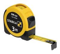 STABILA Mètre-ruban de poche BM 150, 3 m, mètre-ruban avec échelle métrique, fenêtre pour la lecture directe des mesures intérieures, boîtier en ABS incassable