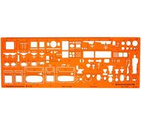 Metric Architectural Design Sanitary Bathroom Fittings Architect Drawing Drafting Template Stencil 1:50 Scale by Standardgraph
