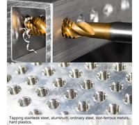 Metric Spiral Taps,M4 x 0.7 H2 Thread 100mm Extra Length,Titanium Coated,Machine Tapping Tools and Repairs