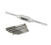 Metric Thread Tap and Die Set M3-M12 with Adjustable Tap Wrench High Speed Steel Manual Rethreading Kit for Restoring Bolts and Nuts Essential Tool Kit 8PCS