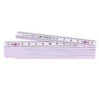 Metrica 19043 Mètre à ruban en fibre déchromé 1 m Blanc