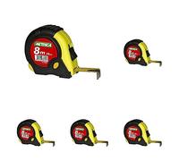 Metrica 38658 Mètre à ruban 8m+gaine+3freins (Lot de 5)