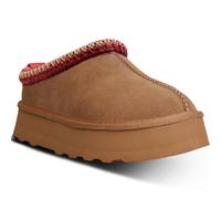 metricfalcon Mini bottes à semelle compensée pour femme - Pantoufles d'intérieur à enfiler avec doublure en fourrure polaire - Bottines courtes en daim, marron, 35.5 EU