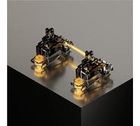 Metrickeys Designer Studio Stabilisateurs adaptatifs à montage sur carte PCB pour clavier mécanique de jeu (noir transparent, lubrifié à la main)