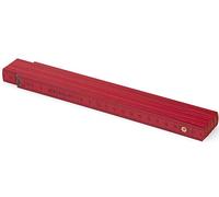 Metrie™ BL52 - 1x règle pliante en bois règle pliante de 2 m de long, règle graduée avec | graduation duplex (rouge foncé)