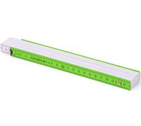 Metrie™ BL52 - 1x Règle Pliante en Bois Règle Pliante de 2 m de long, Règle graduée avec | Graduation duplex (Vert Clair/Blanc)