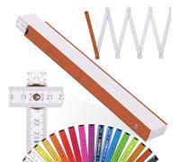 Metrie™ BLOCK 52 Mètre pliant - Mètre en bois 2 m | Blanc-Marron - Graduation duplex, Fabriqué dans l’UE | Robuste et précis | pour Artisans et Bricoleurs | 1 pièce