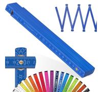 Metrie™ BLOCK 52 Mètre pliant - Mètre en bois 2 m | Bleu - Graduation duplex, Fabriqué dans l’UE | Robuste et précis | pour Artisans et Bricoleurs | 1 pièce