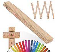 Metrie™ BLOCK 52 Mètre pliant - Mètre en bois 2 m | Naturel - Graduation duplex, Fabriqué dans l’UE | Robuste et précis | pour Artisans et Bricoleurs | 1 pièce
