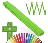 Metrie™ BLOCK 52 Mètre pliant - Mètre en bois 2 m | Vert - Graduation duplex, Fabriqué dans l’UE | Robuste et précis | pour Artisans et Bricoleurs | 1 pièce