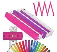 Metrie™ BLOCK 52 Mètres Pliants - Mètre en bois 2 m | Rose - Blanc - Graduation duplex, Fabriqué dans l’UE | Robuste et précis | pour Artisans et Bricoleurs | 5 pièces