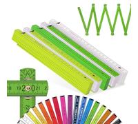 Metrie™ BLOCK 52 Mètres Pliants - Mètre en bois 2 m | Vert - Blanc - Graduation duplex, Fabriqué dans l’UE | Robuste et précis | pour Artisans et Bricoleurs | 5 pièces