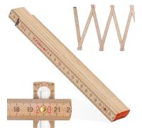 Metrie™ Mètre pliant - Mètre en bois 2 m | Mètres - NATUREL - Échelle duplex, Fabriqué dans l’UE | Robuste et précis | pour Artisans et Bricoleurs | BLOCK 72 - 1 pièce