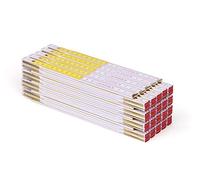 Metrie™ PARFAIT Lot de 20 bâtons de 5 pouces - Échelle à maillons | Longueur 1 m - Blanc/jaune - Division duplex - Fabriqué dans l'UE