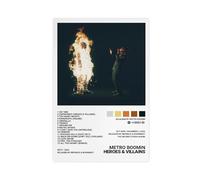Metro Boomin Poster Heroes & Villains Couverture d'album Toile Art mural Rap Musique pour chambre à coucher Dortoir Décor Adolescents Cadeaux Sans cadre 60 x 90 cm