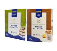METRO Chef Préparations : Mousse au chocolat (1 kg) & Mousse noisette (700 g)