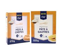 METRO Chef Préparations : pâte à crêpes 630 g & pâte à gaufres 660 g