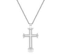 Metro Jewelry Collier avec pendentif croix en tungstène pour homme 61 cm