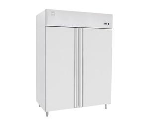 METRO Professional Armoire Réfrigérée Négative GFR1400, 131,4 x 80,5 x 206,5 cm, 940 L, Froid Ventilé, 980 W, avec Serrure, argenté, Frigo, Congélateur, 2 portes, Side by Side