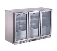 METRO Professional Arrière bar 3 portes GBC 3003S, inox/aluminium/verre, 135 x 53 x 86,5 cm, 308 L, froid ventilé, 160 W, avec serrure, argenté